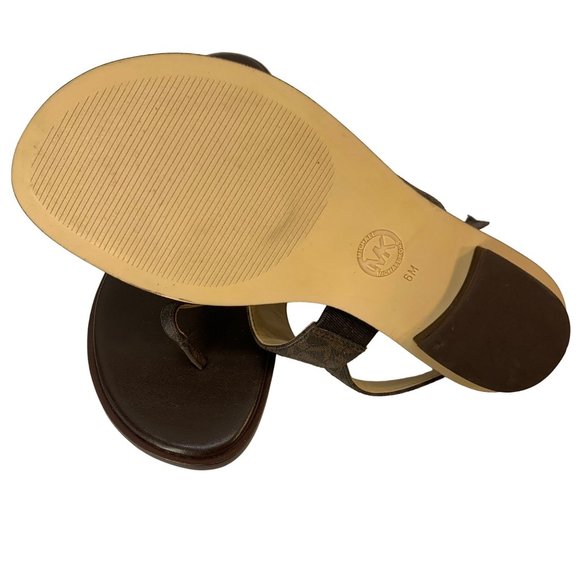 Size 6 Shoes 37" Belts Med MK Brown Monogram logo print gold-tone Bundle Set - Picture 3 of 7